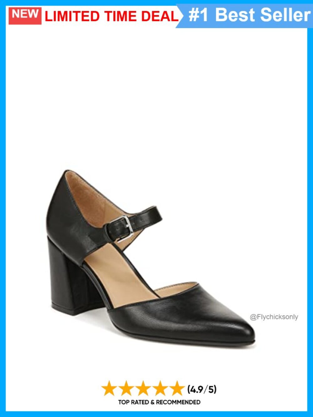 Naturalizer Pixie Mary Jane Block Heel Pump Comfort Dress Shoes